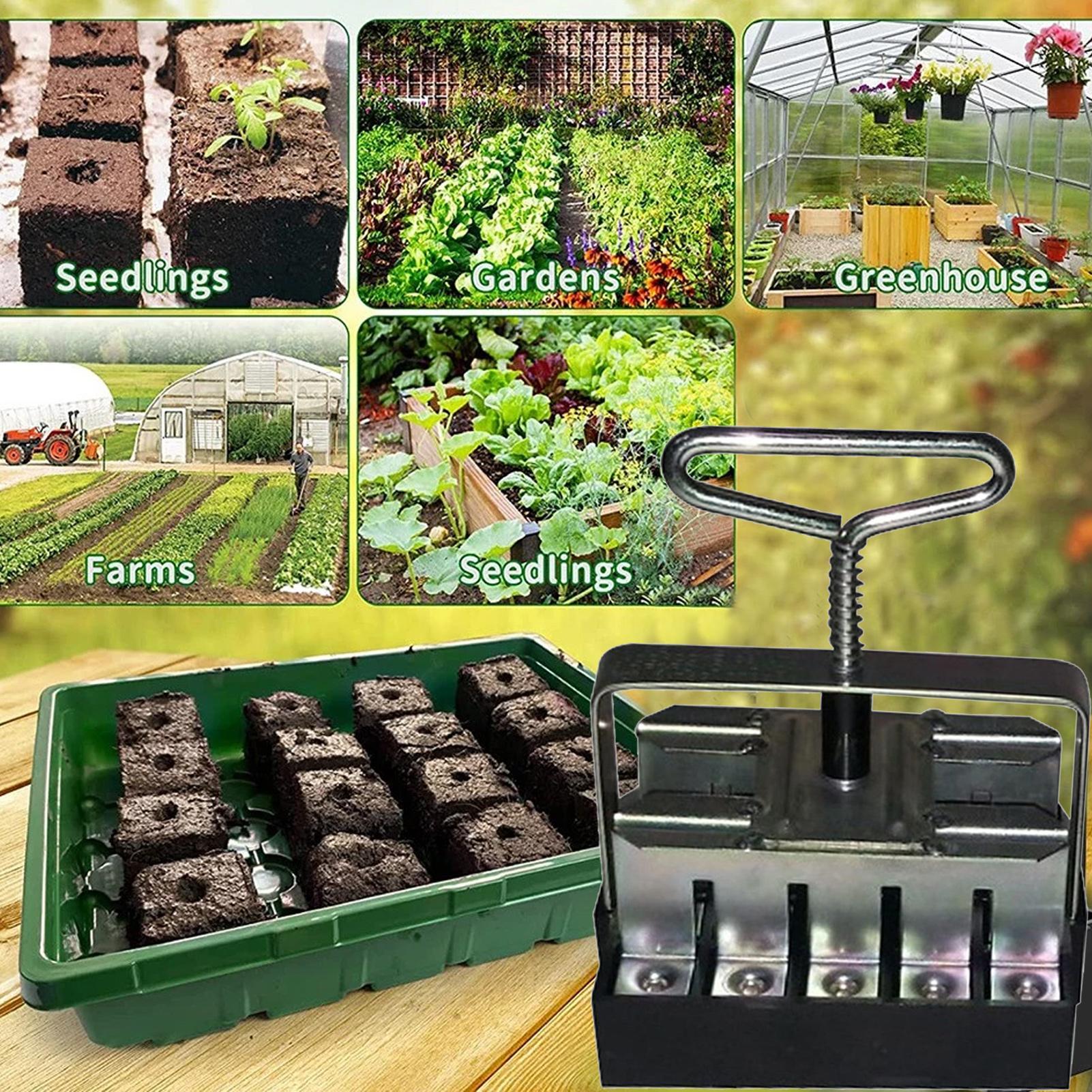 土壌ブロッカー 快適なハンドル 20セル土壌ブロッキングツー - Urban Farming Urban Gardening のレビューと価格